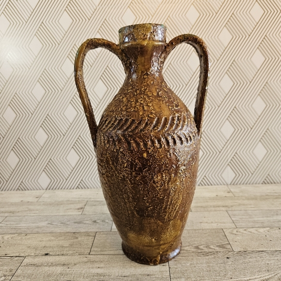 Bitossi Wheat Band Pottery Provincial Amphora Wine Jug Vase Scavo Italian 12